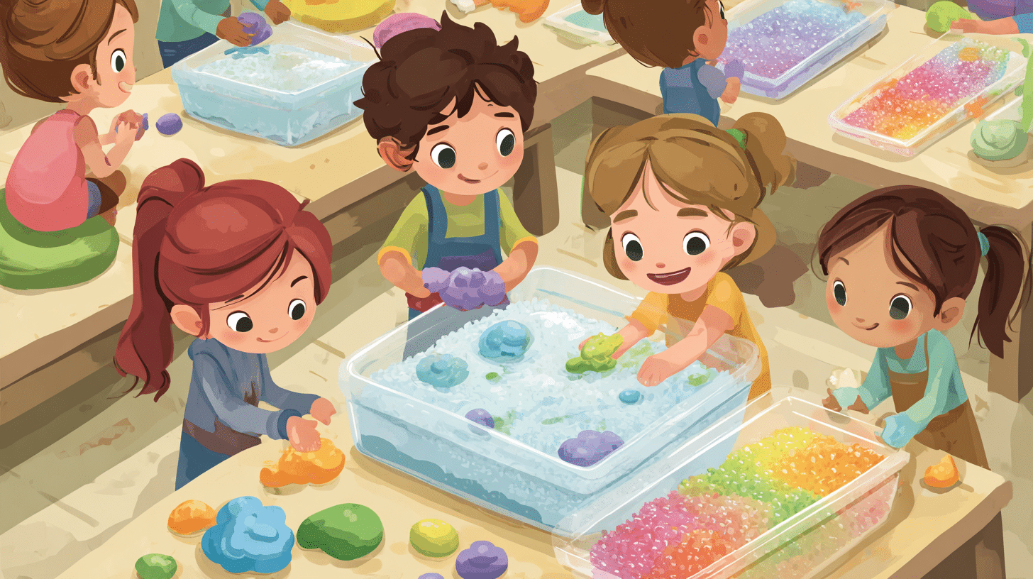 DIY Playdough Slime and Sensory Bins