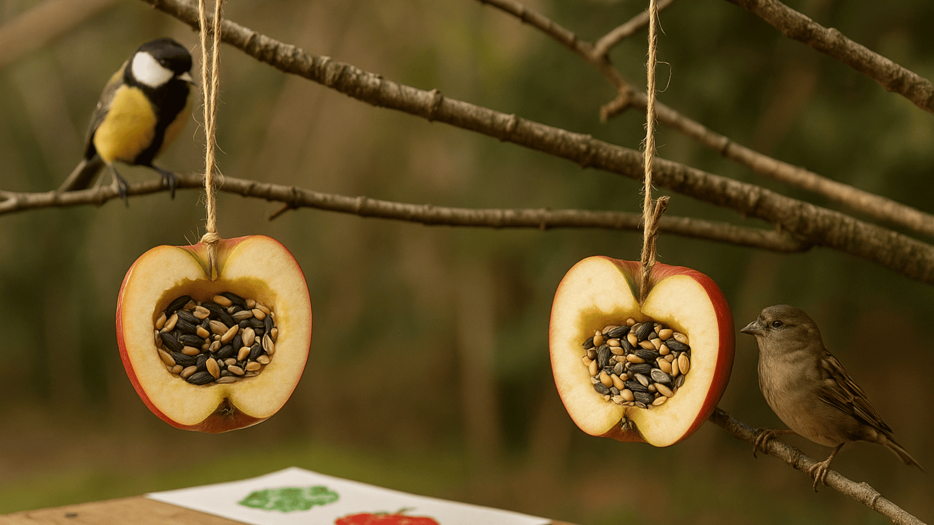 apple bird feeders