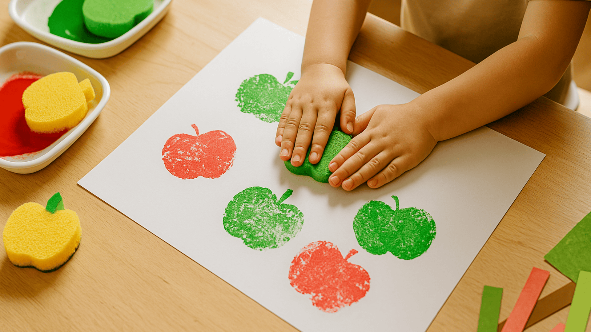 apple sponge painting