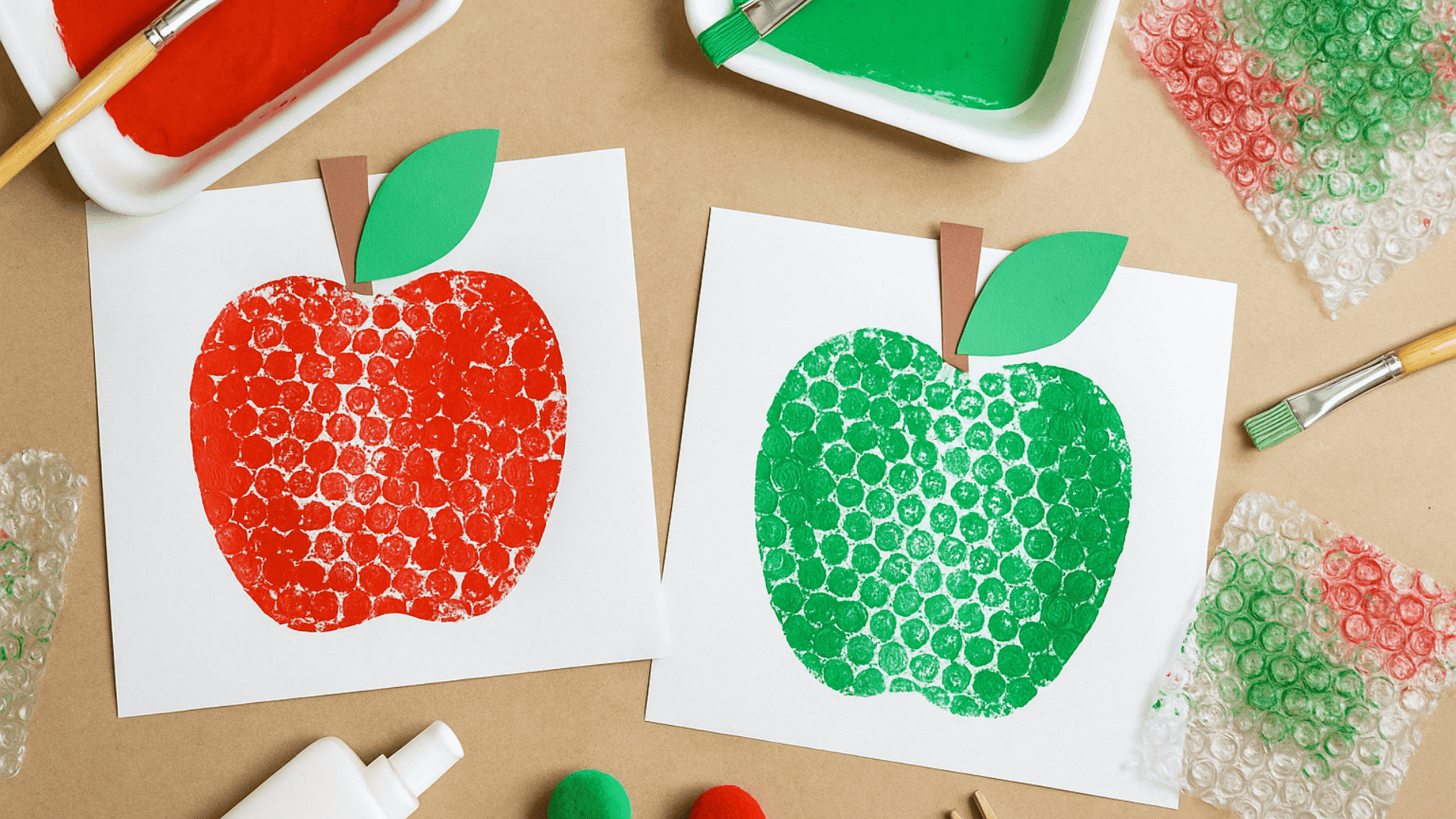 bubble wrap printed apples