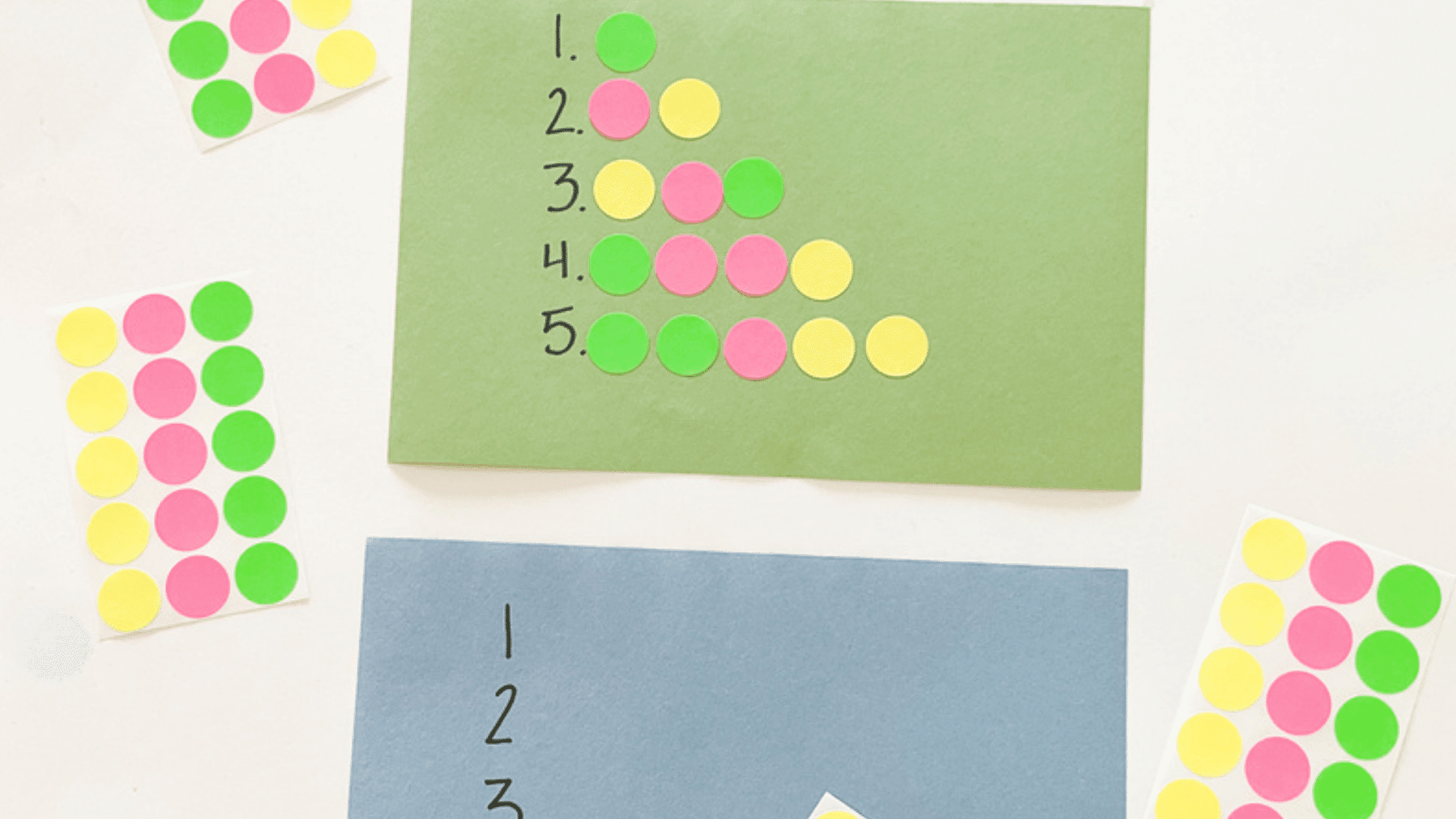 counting craft with dot stickers