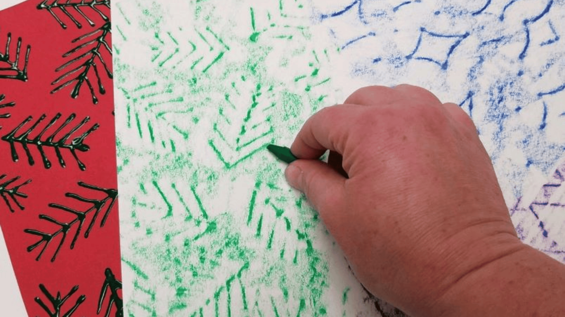 crayon rubbings with textured objects