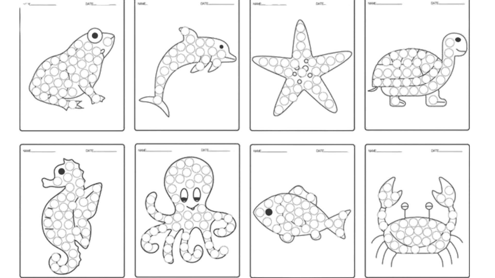 dot markers on coloring sheets