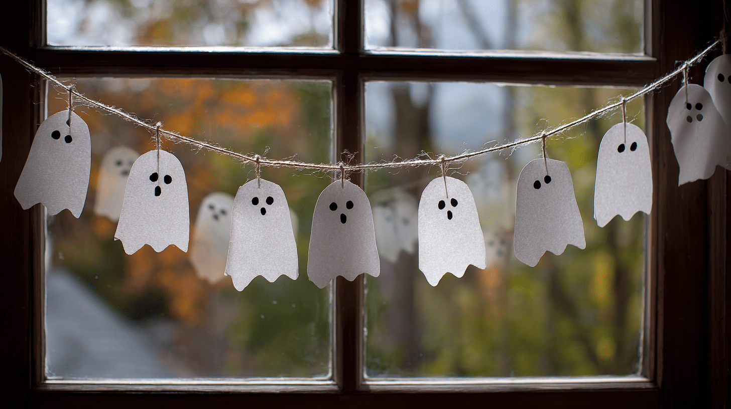 easy halloween crafts for kids ghost garland