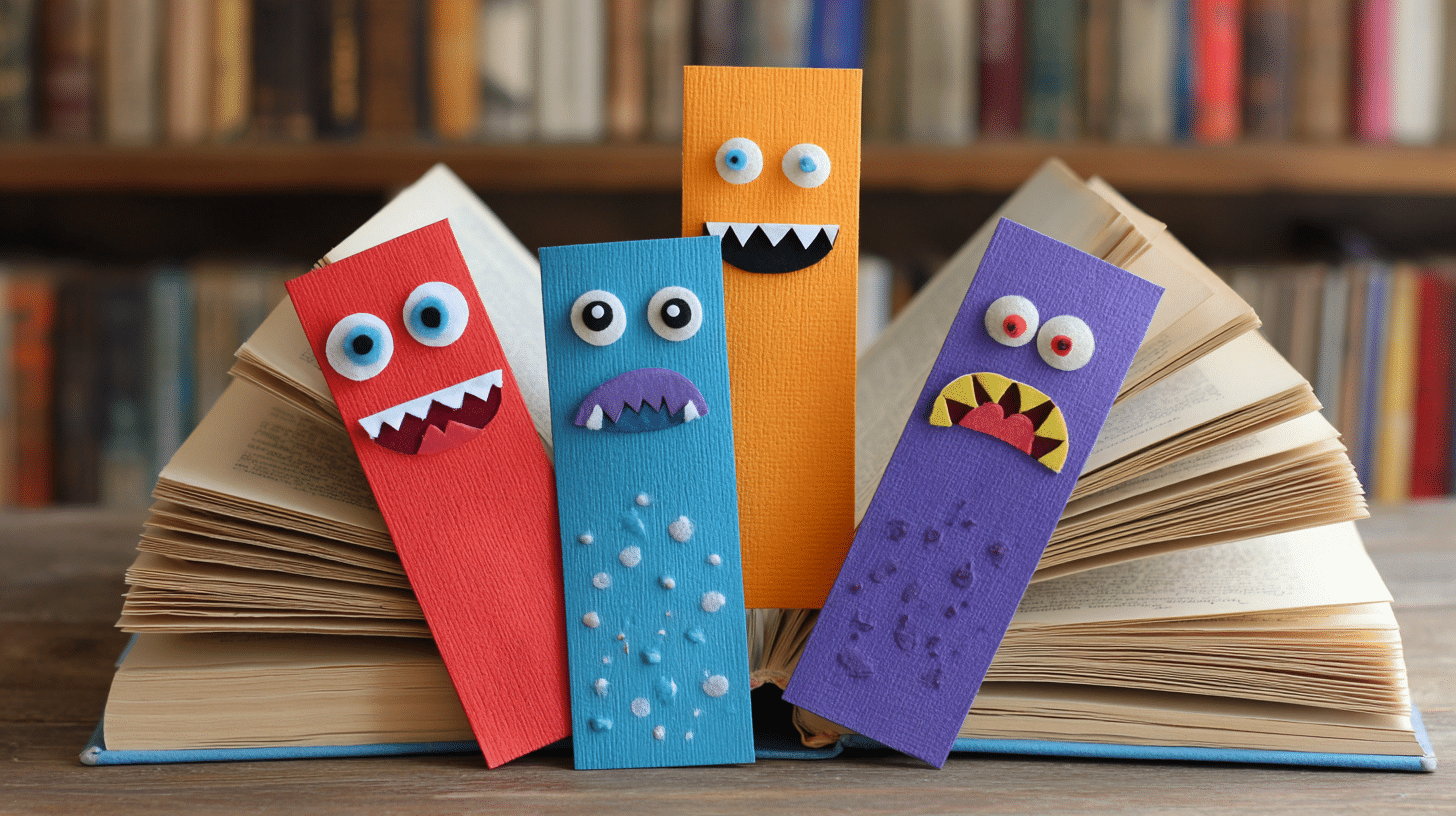 easy halloween crafts for kids monster bookmark