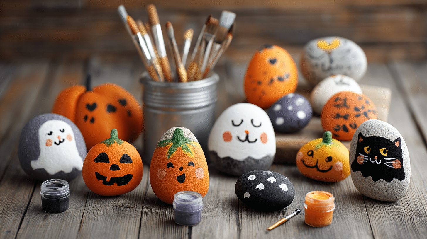 easy halloween crafts for kids painted rocks