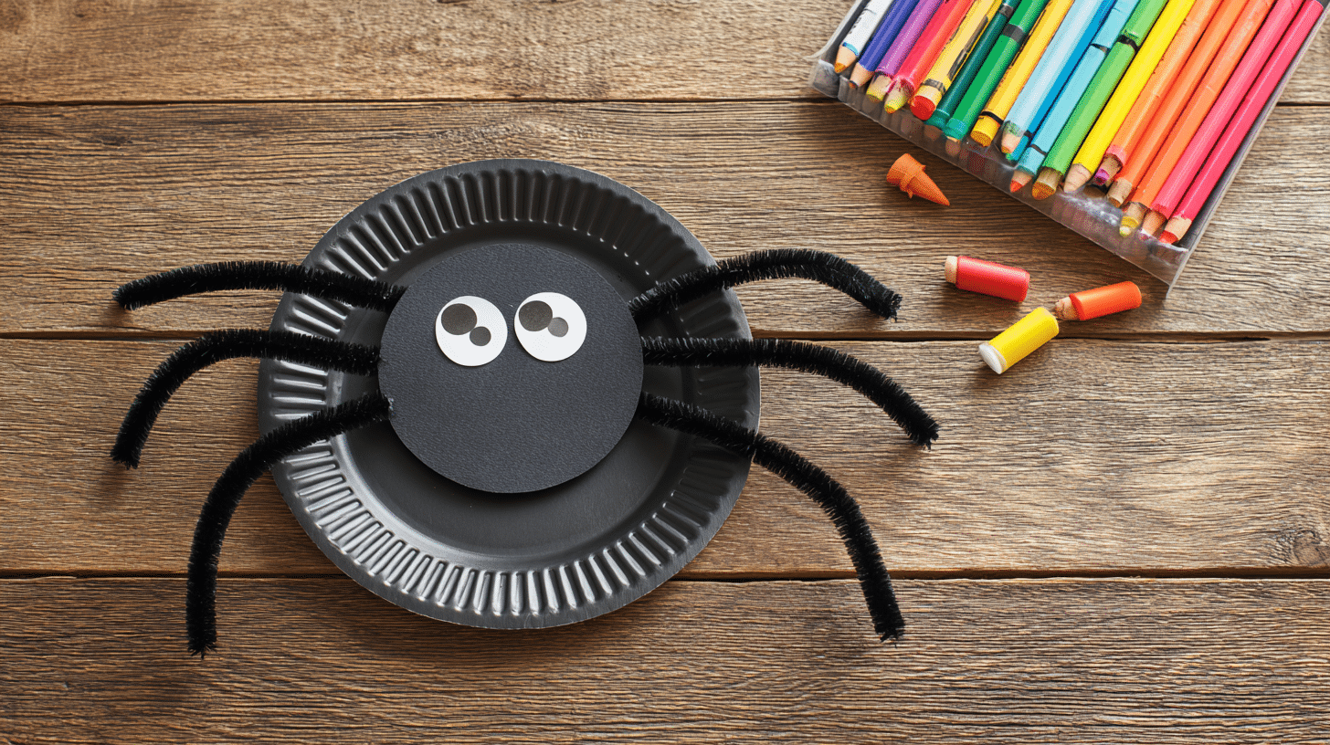 easy halloween crafts for kids paper plate spider