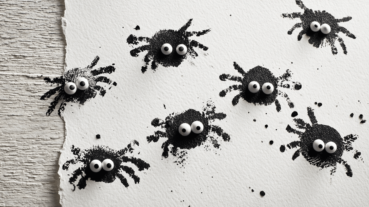 easy halloween crafts for kids spider fingerprint