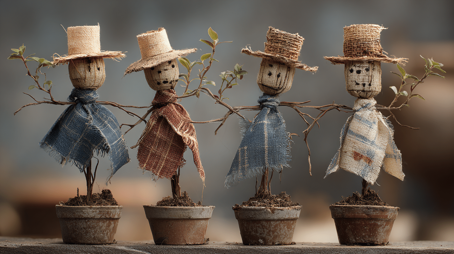 easy halloween crafts for kids stick scarecrow