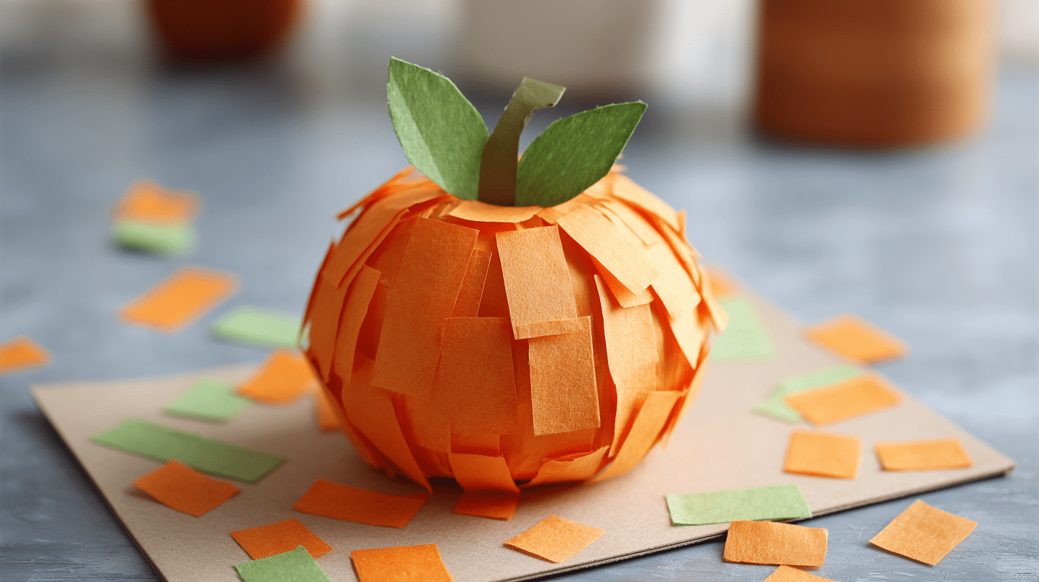 easy halloween crafts for kids tissue paper pumpkin