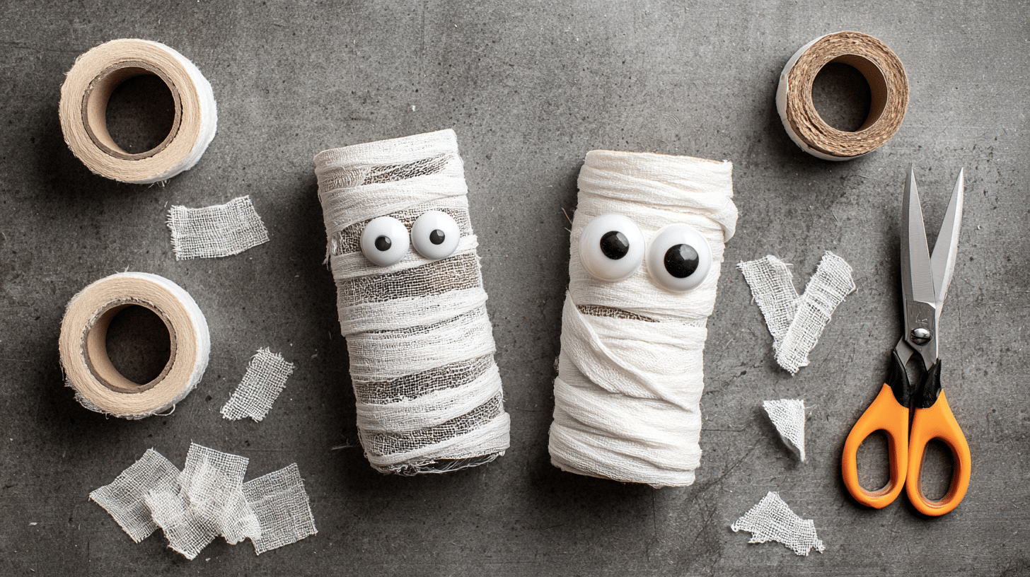 easy halloween crafts for kids toilet roll mummy