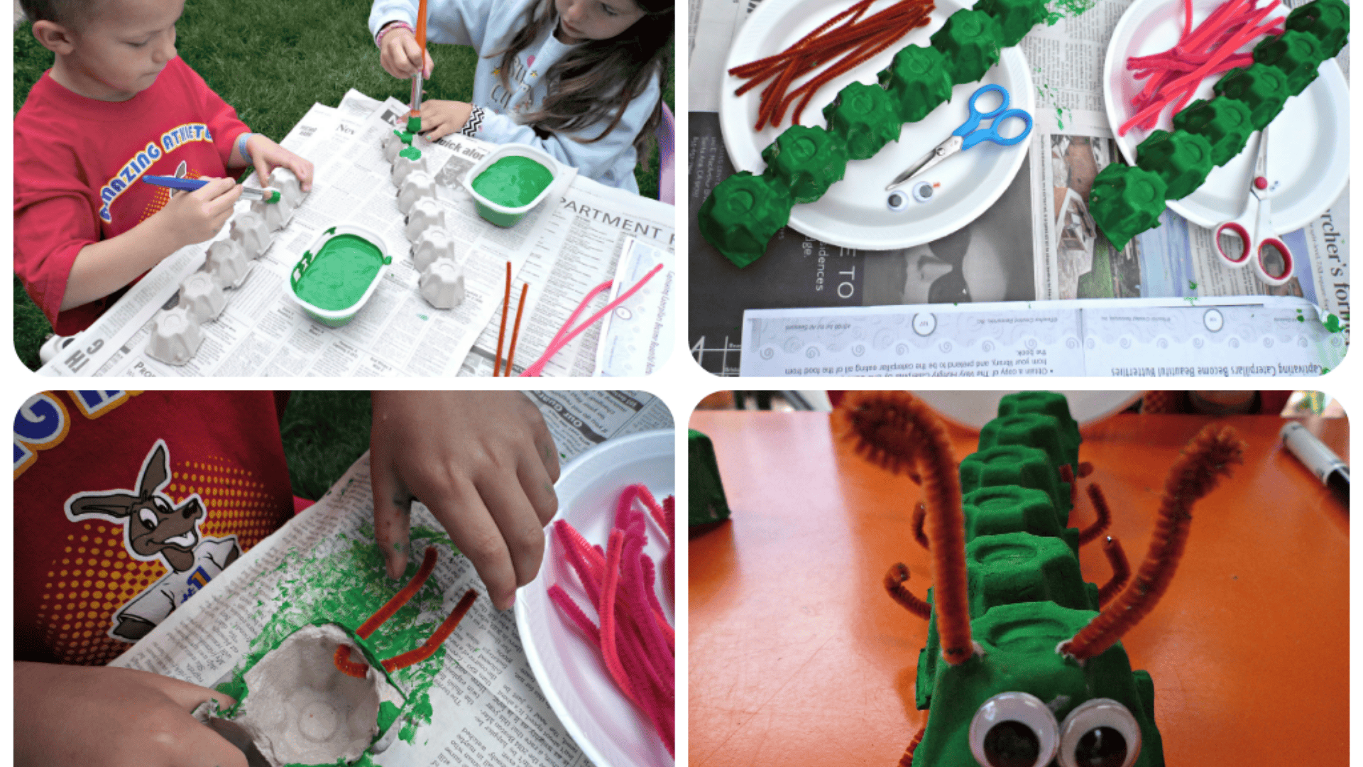 egg carton caterpillars