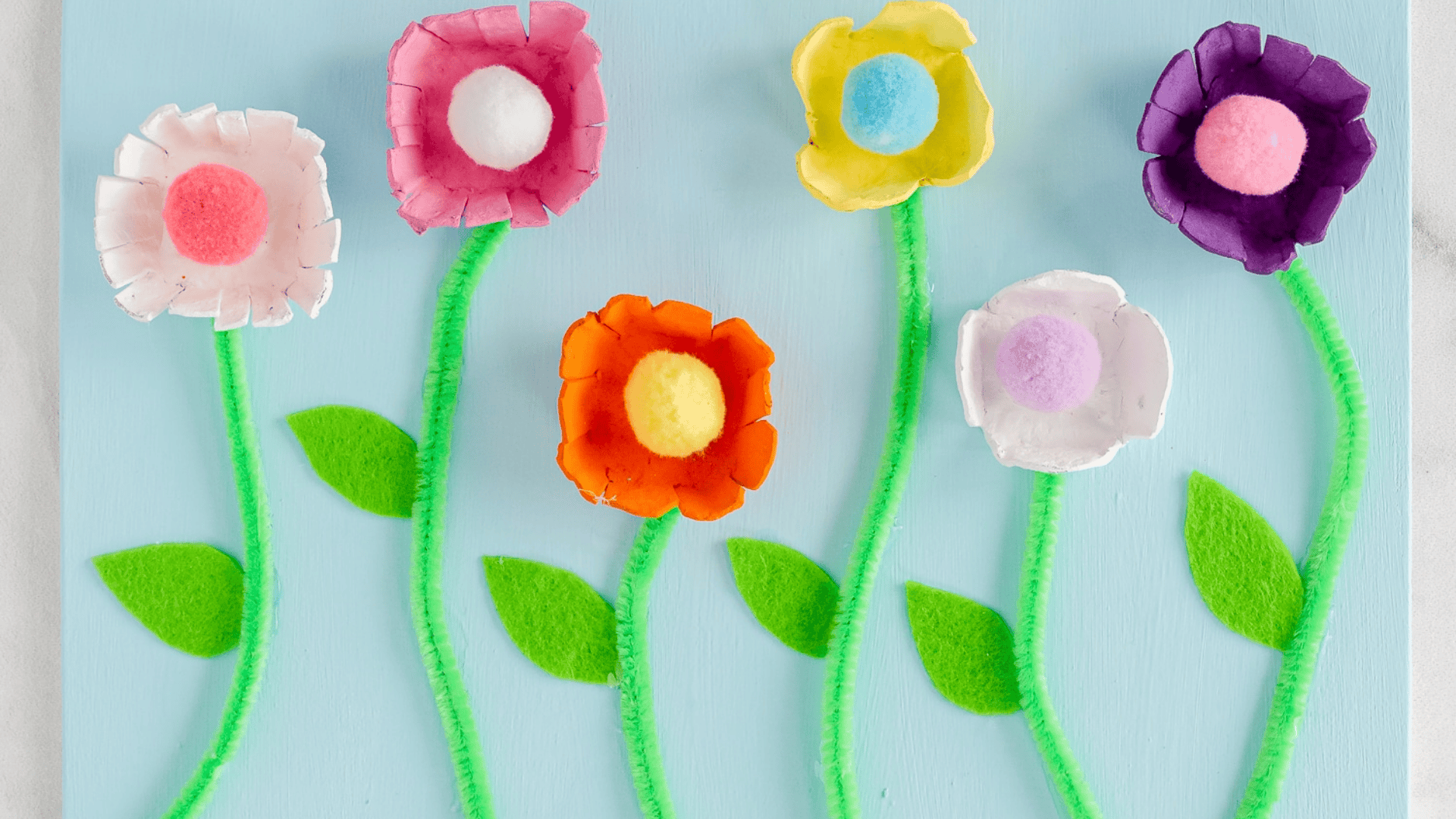 egg carton flowers