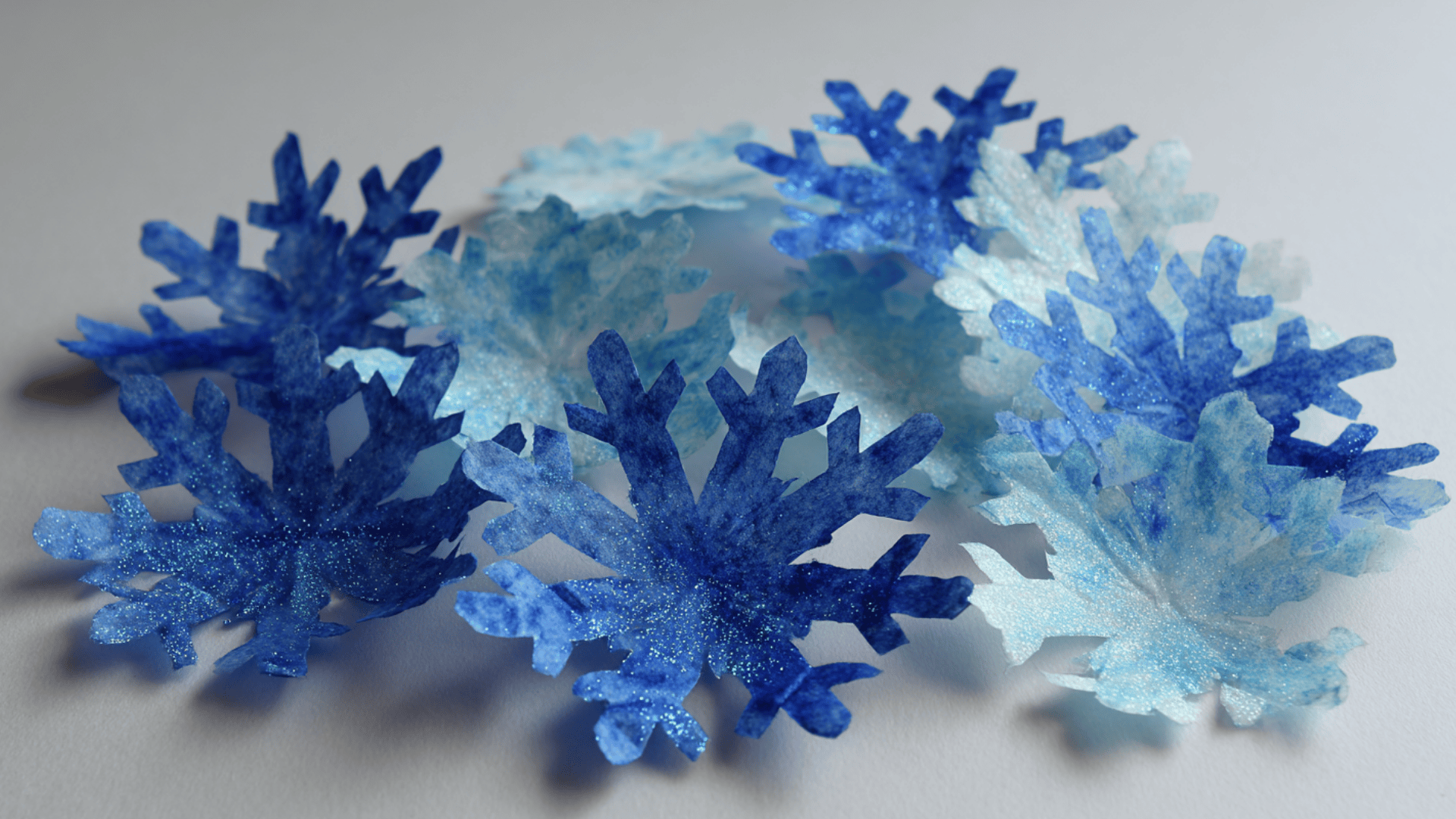 frosty blue  snowflakes