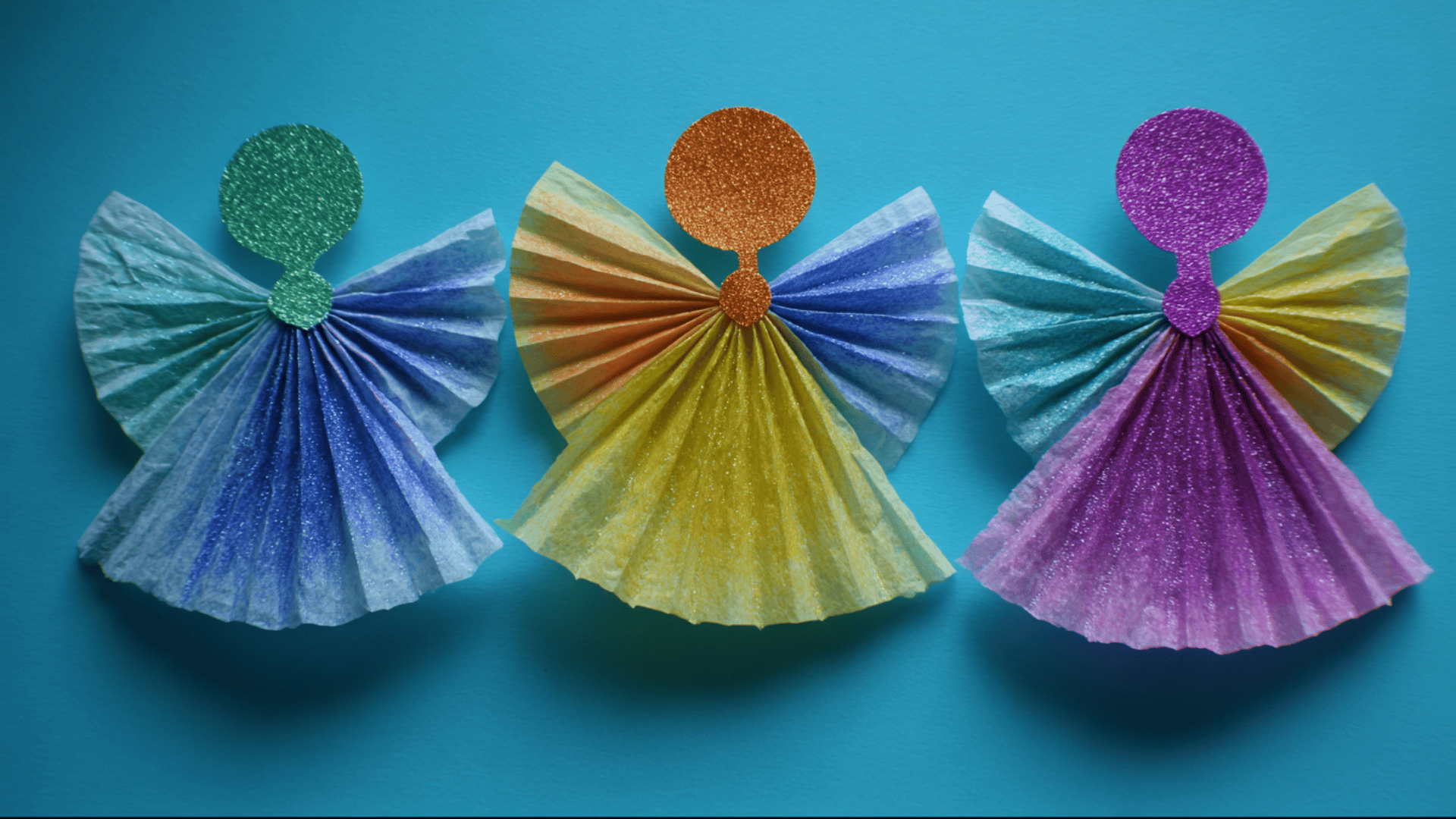 glittery paper angels