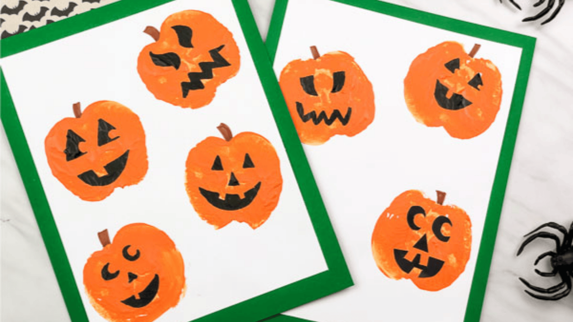 halloween pumpkin stamping with apples