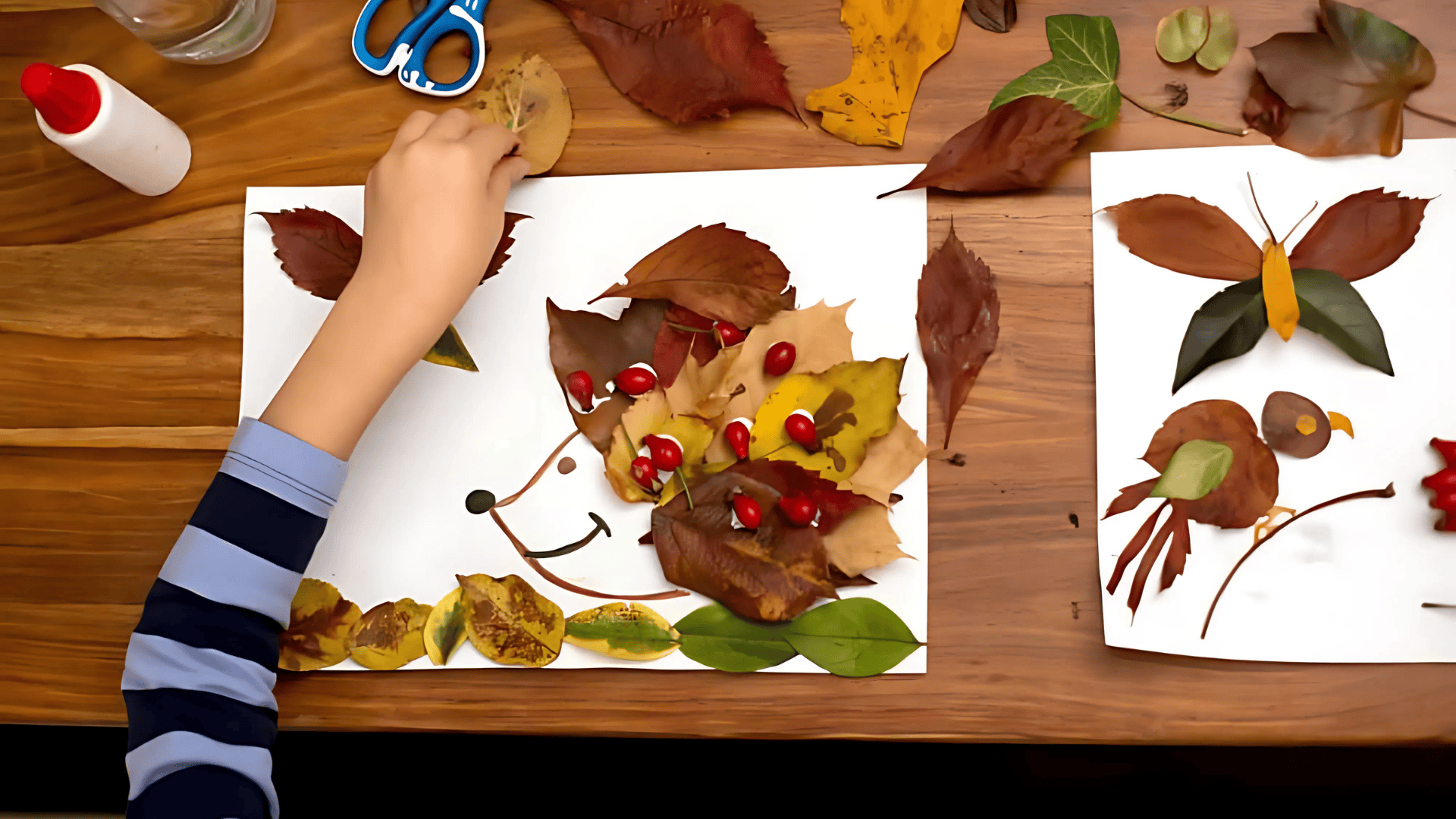 leaf and flower collection with art