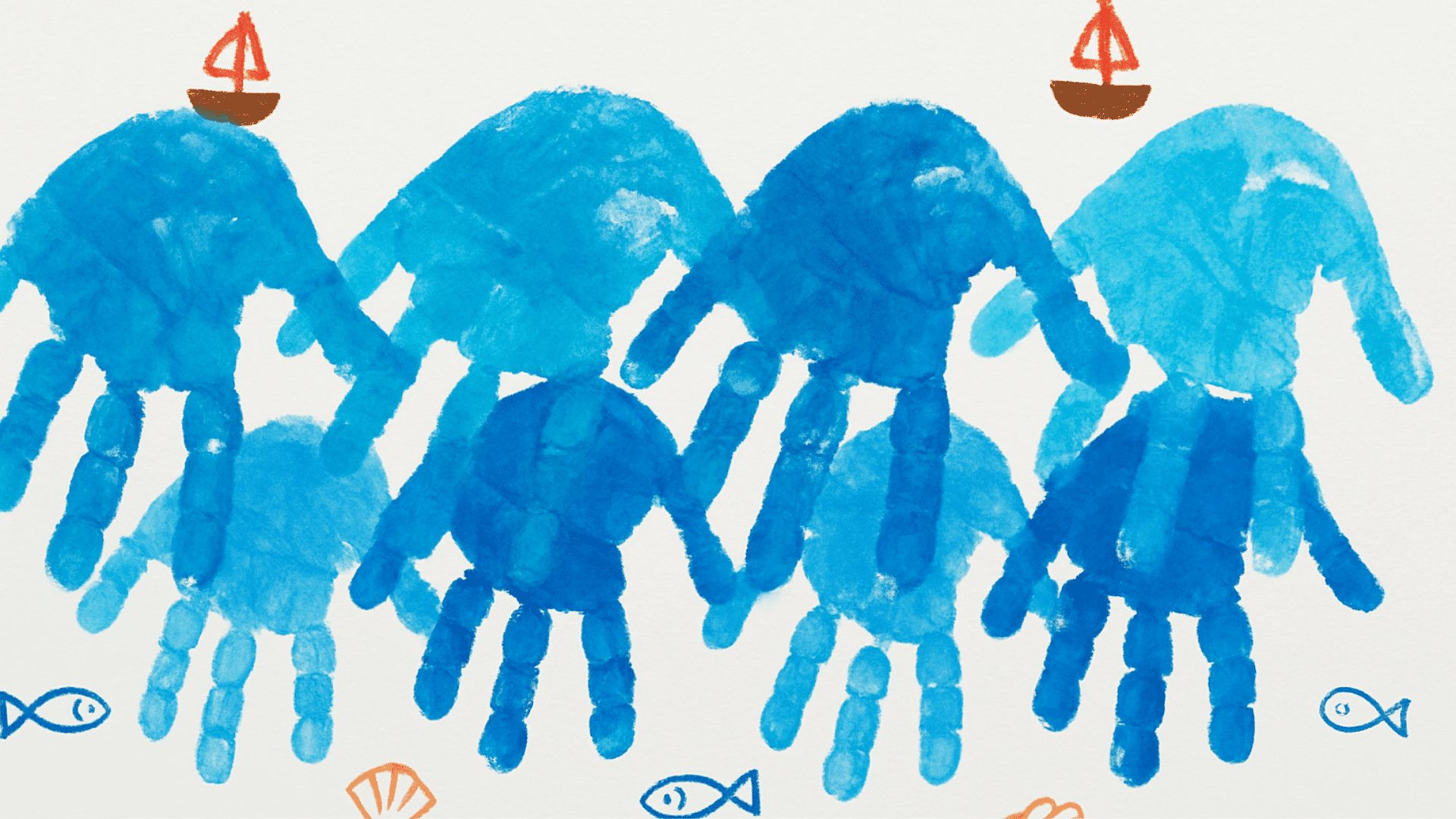 ocean wave handprints