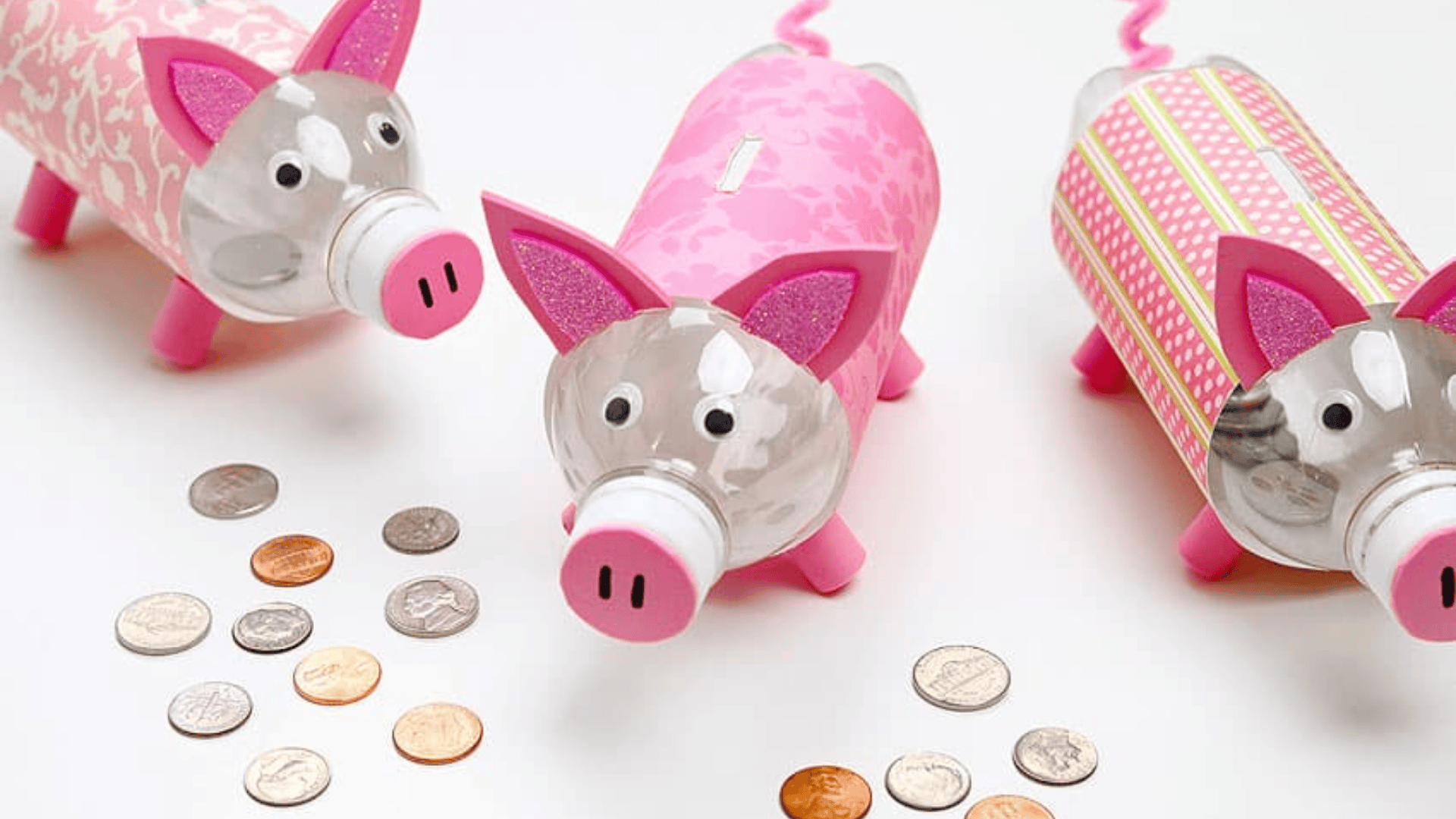 plastic bottle piggy bank