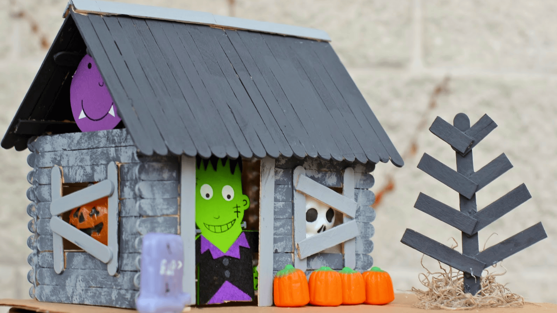 popsicle stick haunted house