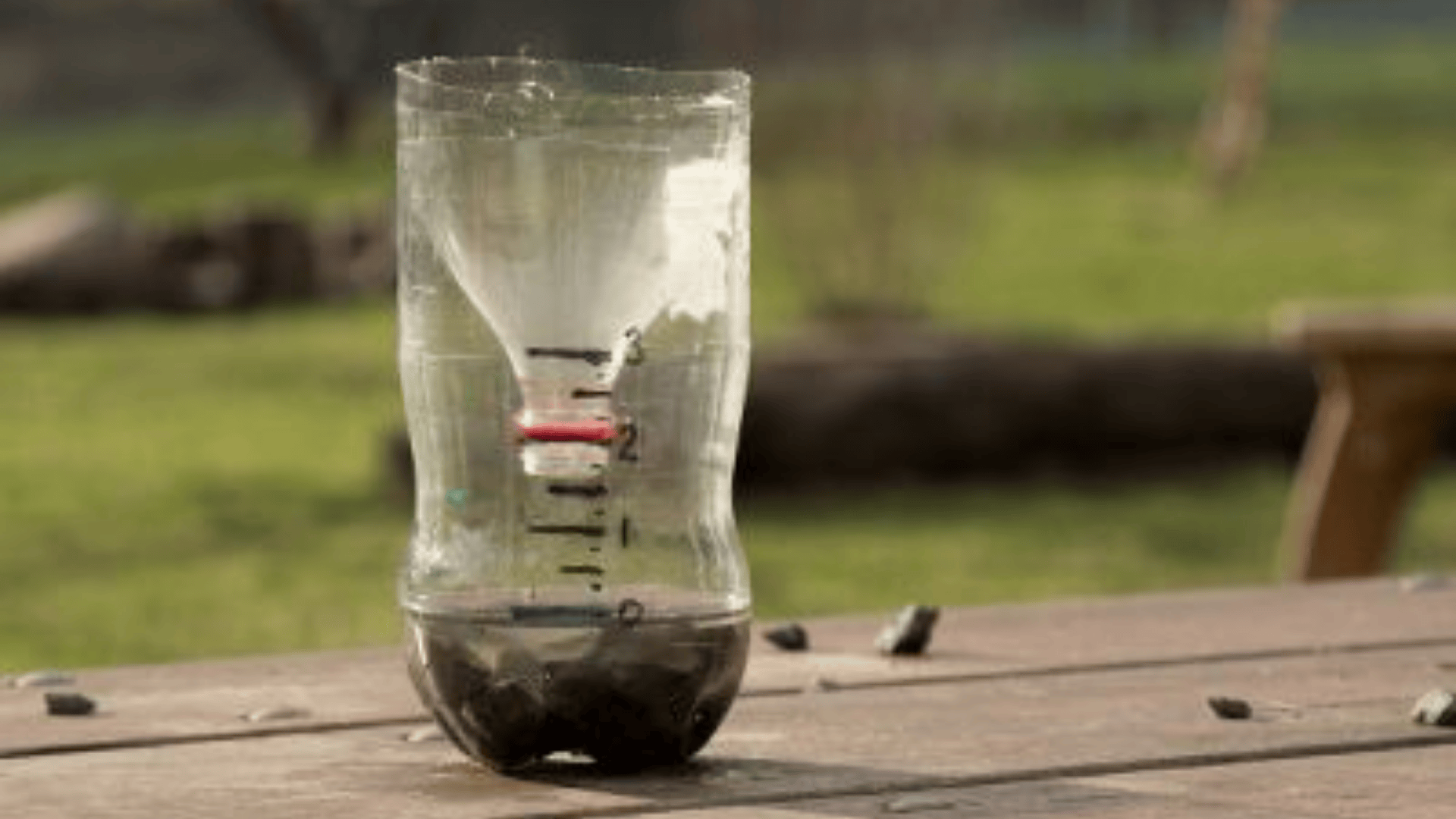 rain gauge from bottles