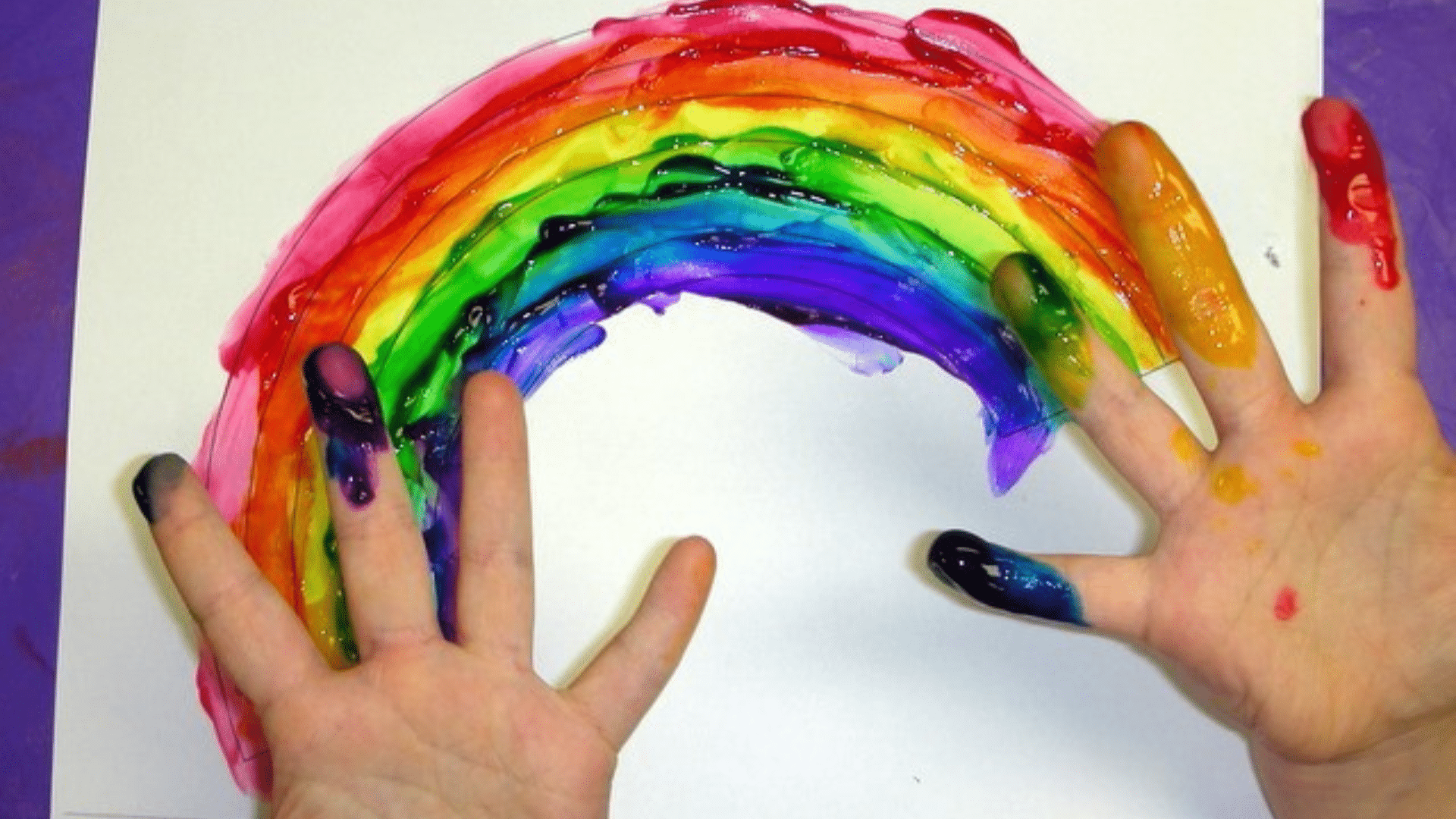 rainbow handprints