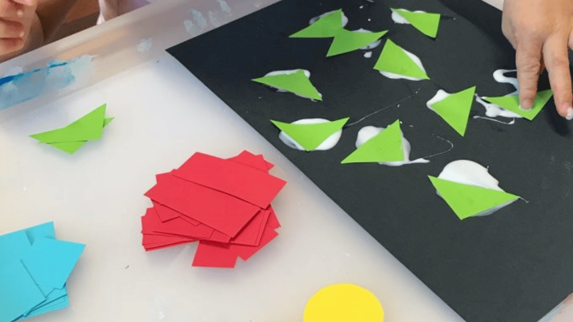 shape collages with pre cut paper