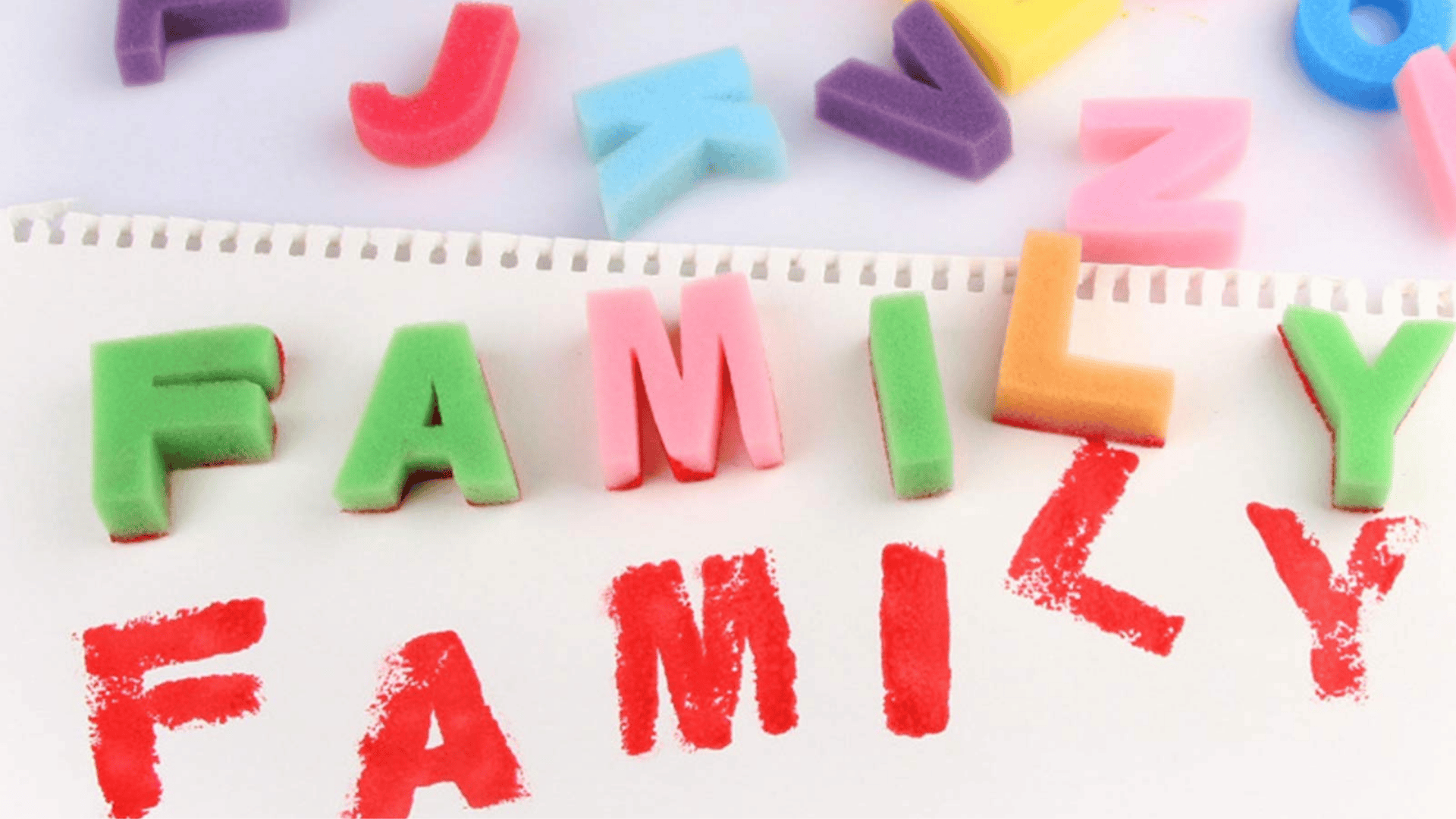 simple letter stamping with foam stamps
