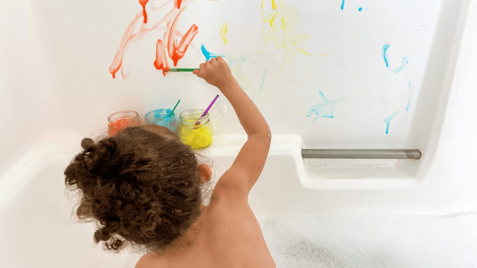 yogurt paint in the bathtub