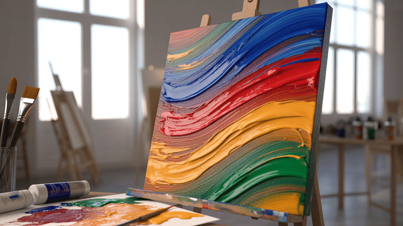 abstract brushstroke streaks canvas painting