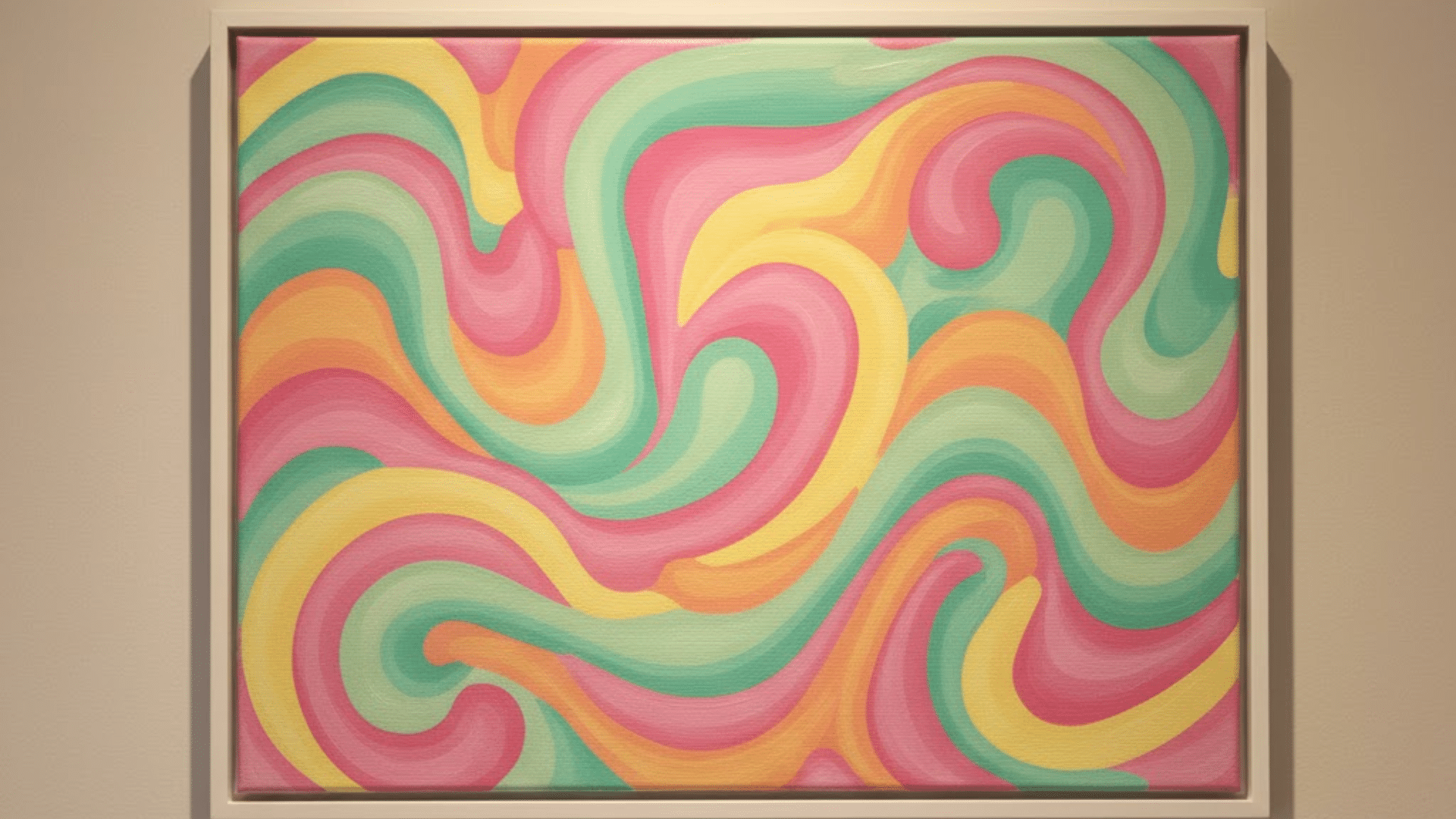 candy colored swirls canvas painting