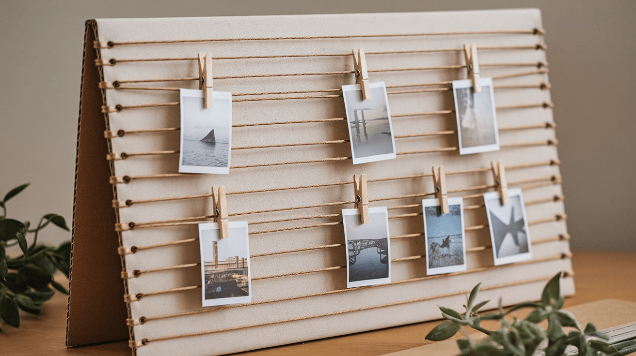 cardboard photo display diy craft for adults