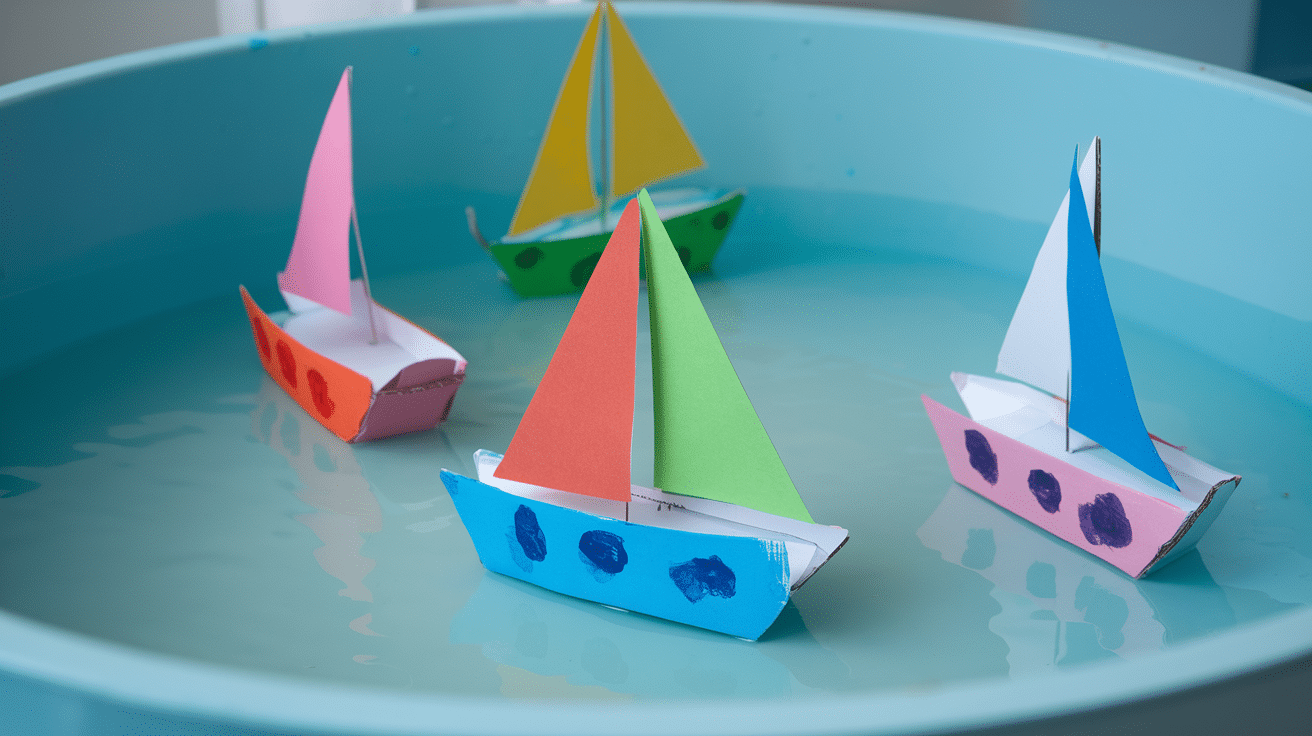 cardboard sailboat summer craft for kids