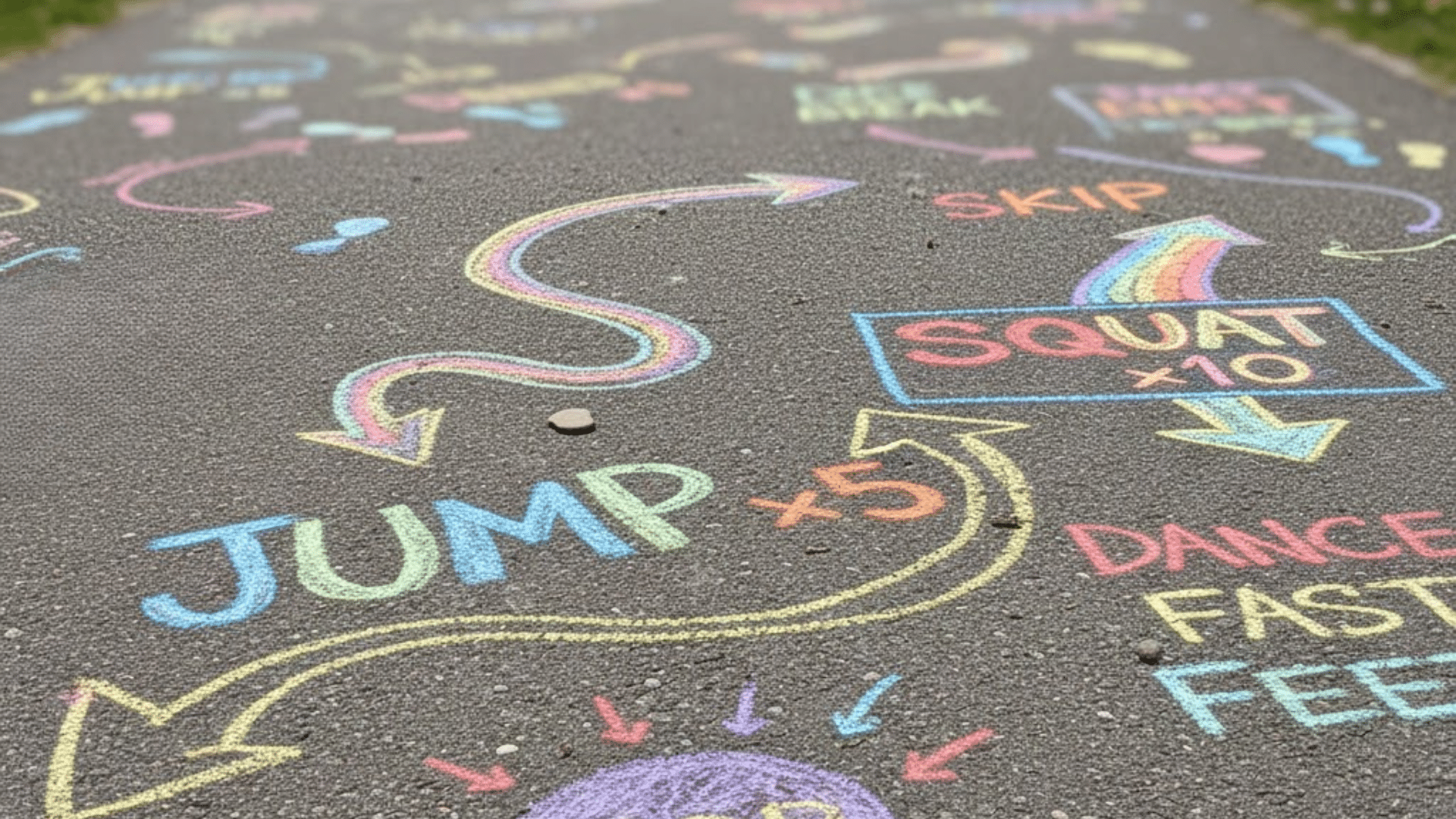 chalk fitness trail outdoor activities for kids