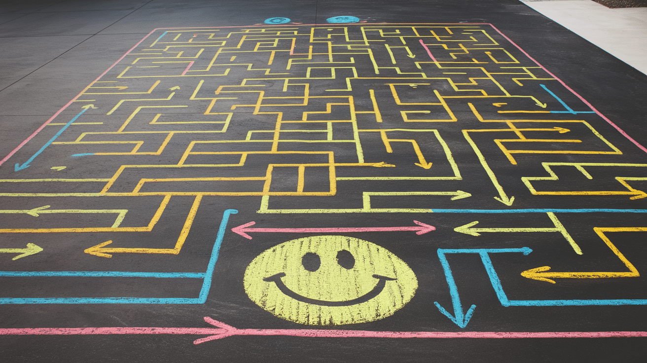chalk maze challenge outdoor activities for kids