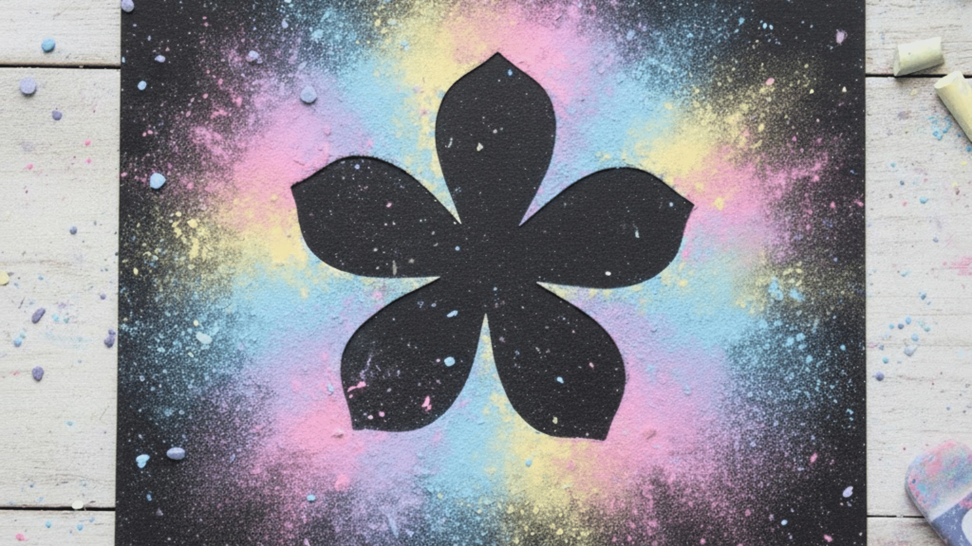 chalk silhouette summer craft for kids