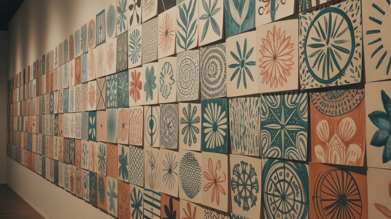 collaborative pattern tile wall design art project