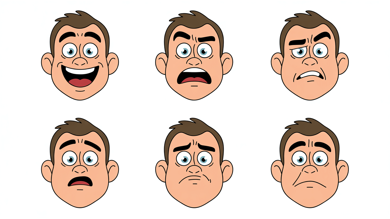 digital character expression sheet drawing art project