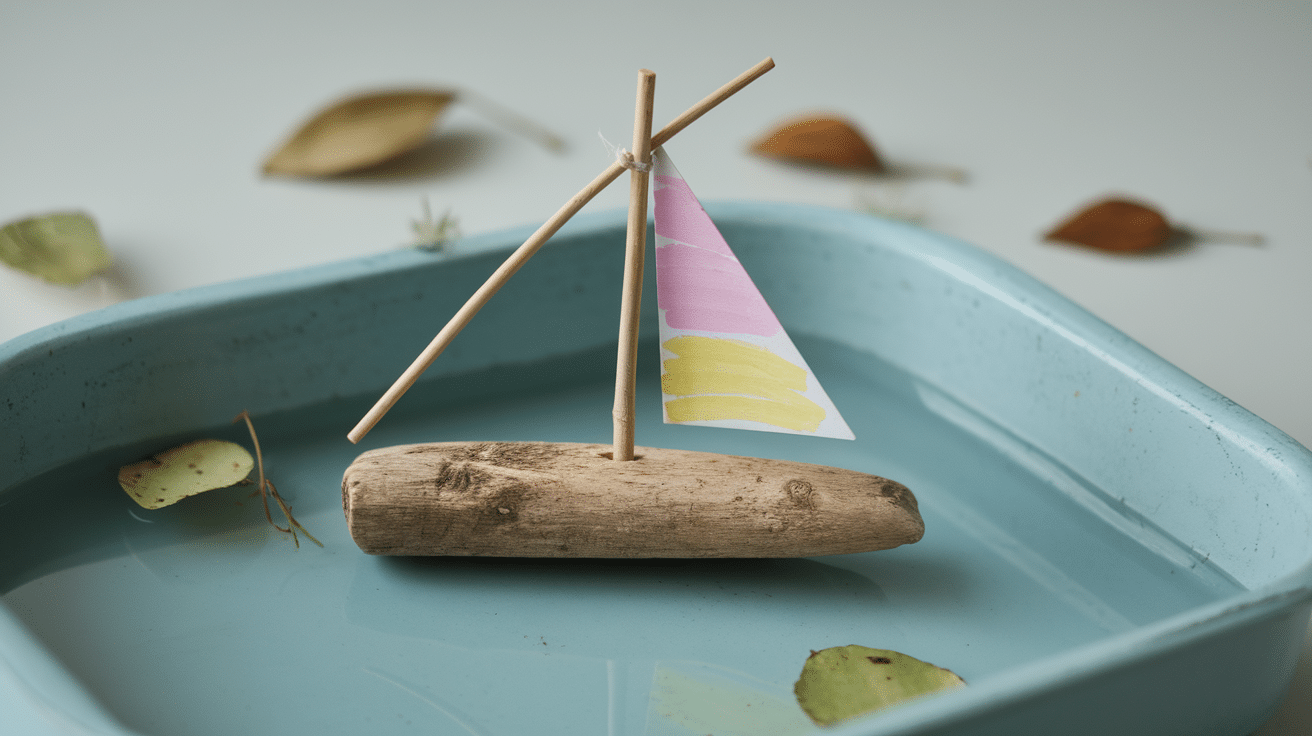 driftwood sailboat summer craft for kids