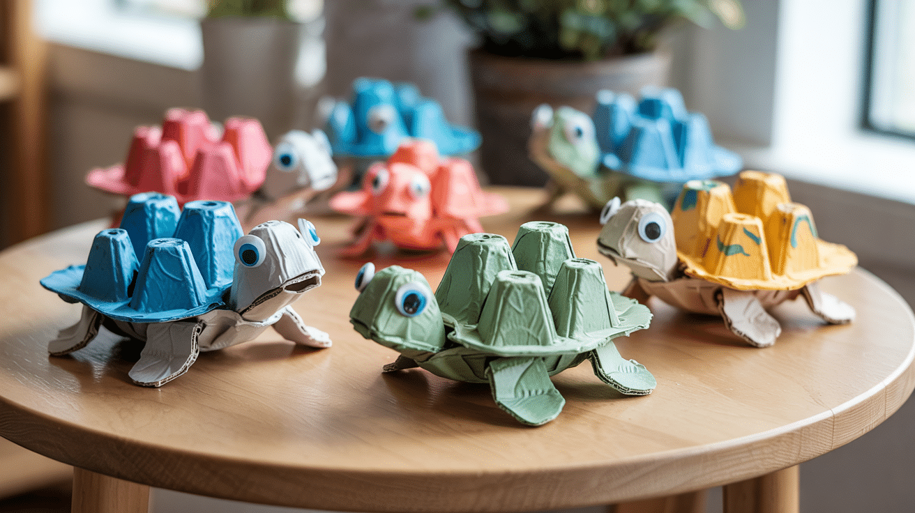 egg carton ocean animals summer craft for kids