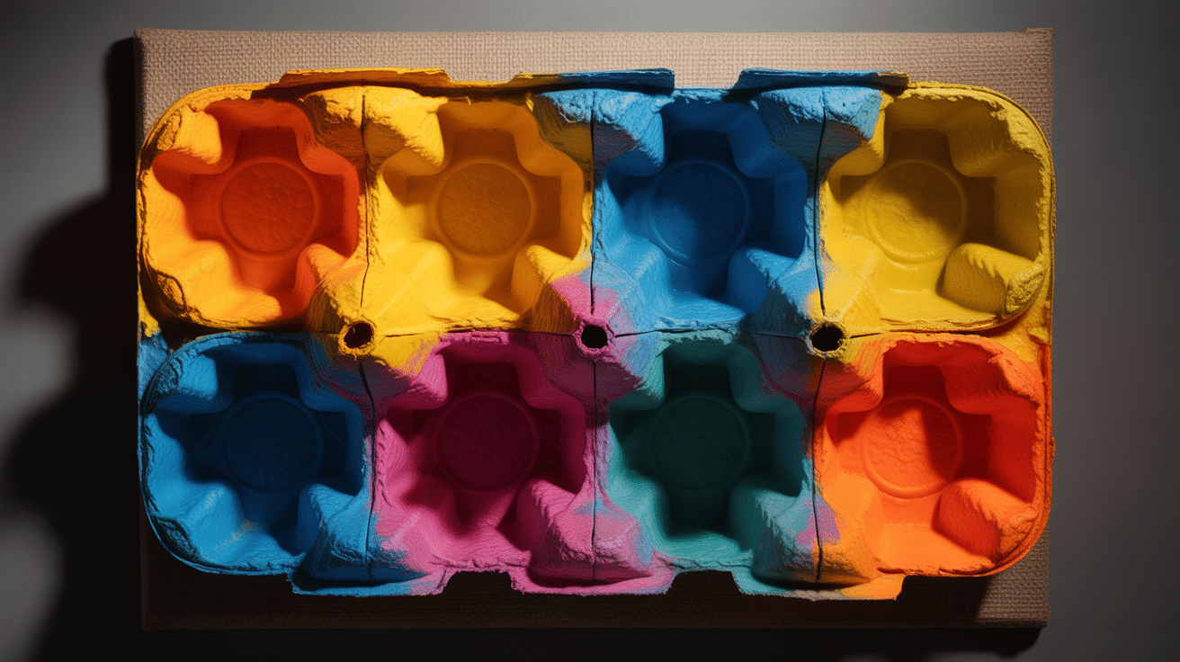 egg carton relief textured recycled art project