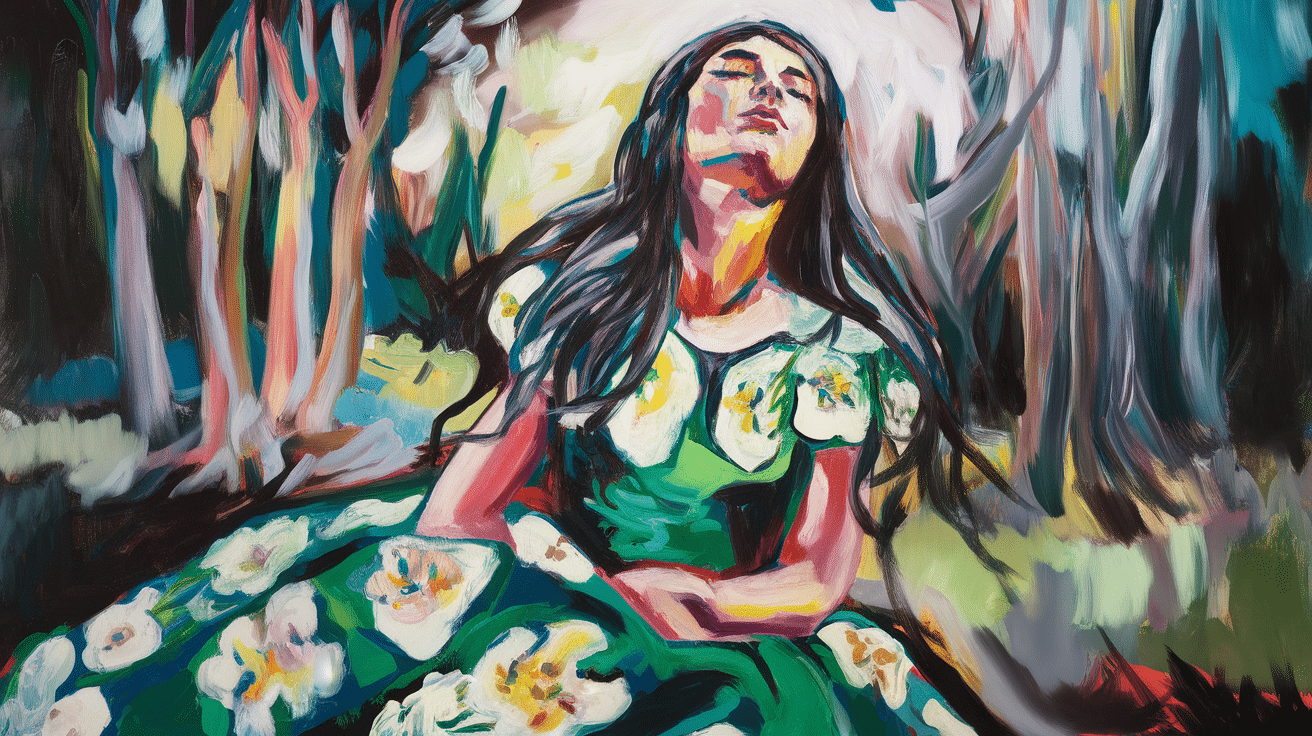 expressive bold color portrait painting art project