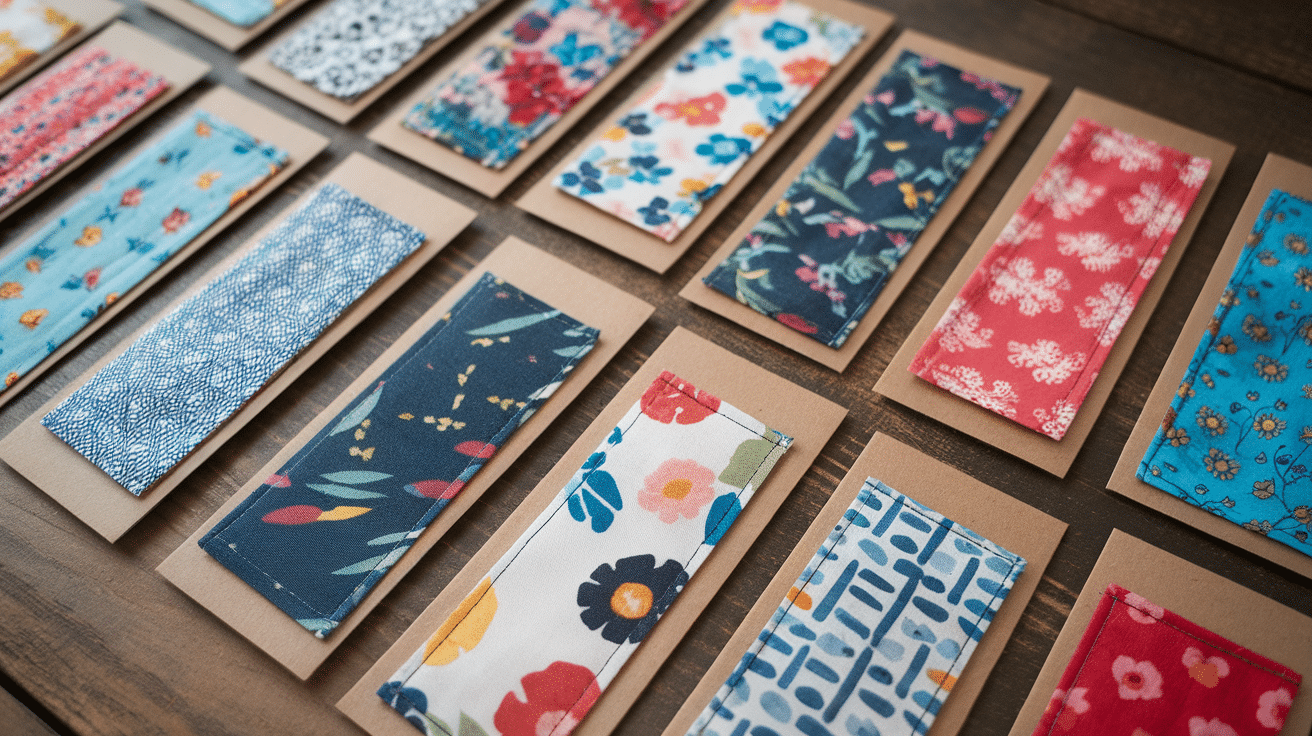 fabric scrap bookmarks diy craft for adults