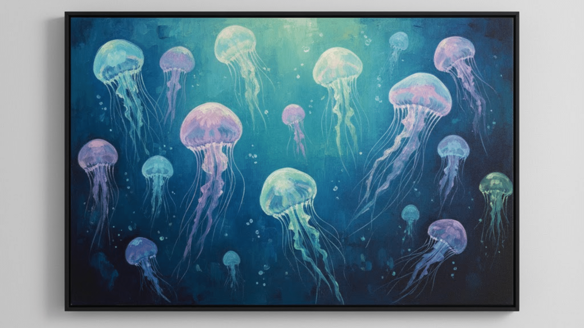 floating jellyfish canvas painting