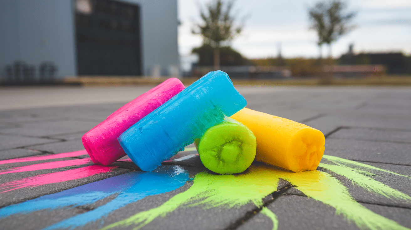 frozen paint chalk summer craft for kids