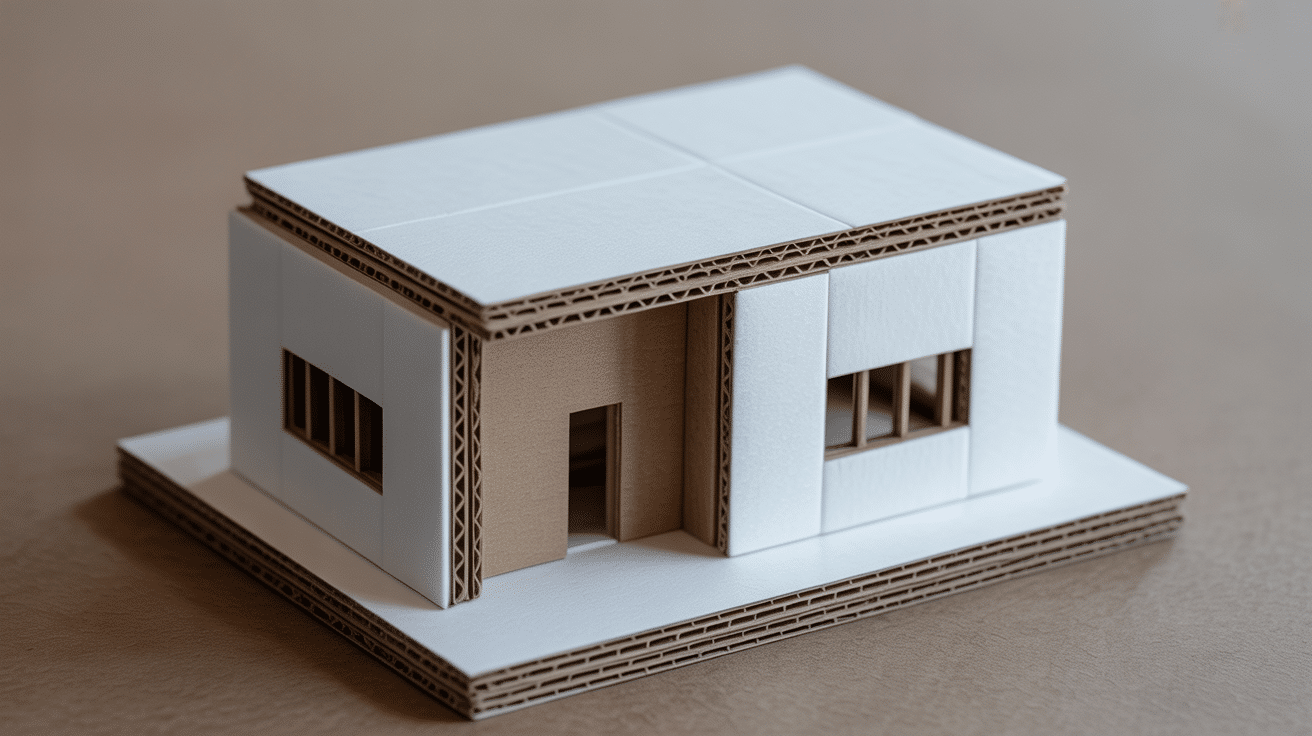 mini architecture model cardboard art project