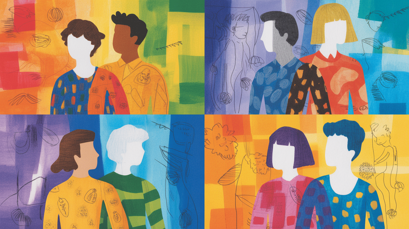 mixed media collaged story panels art project