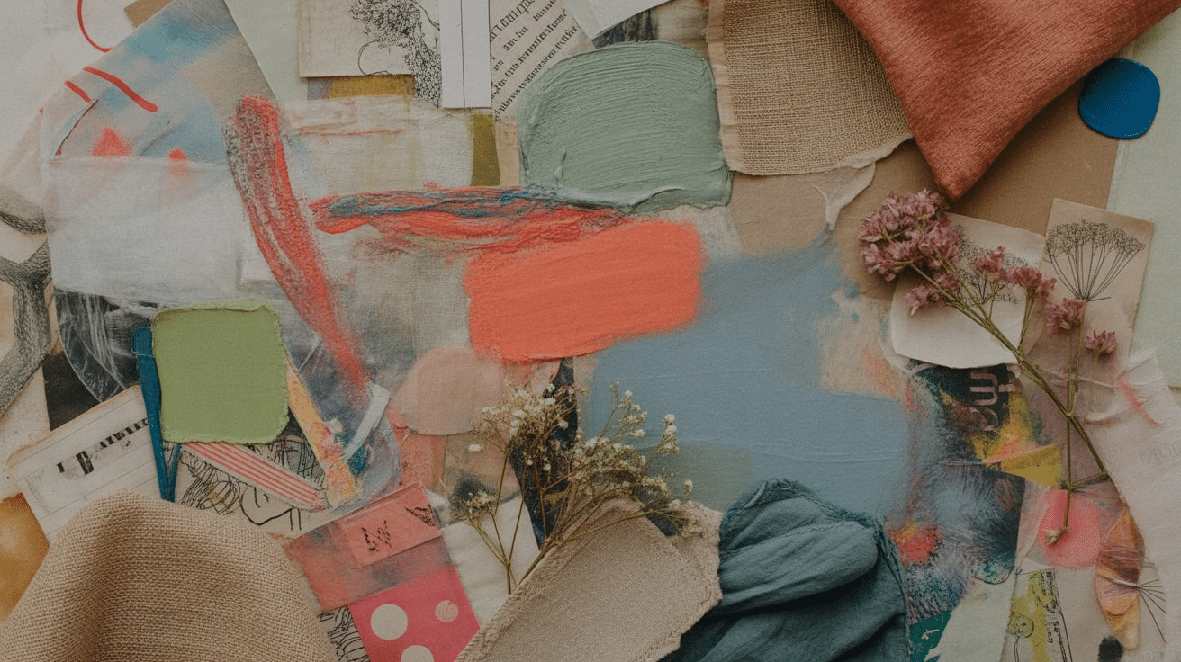 mixed media mood board creative art project