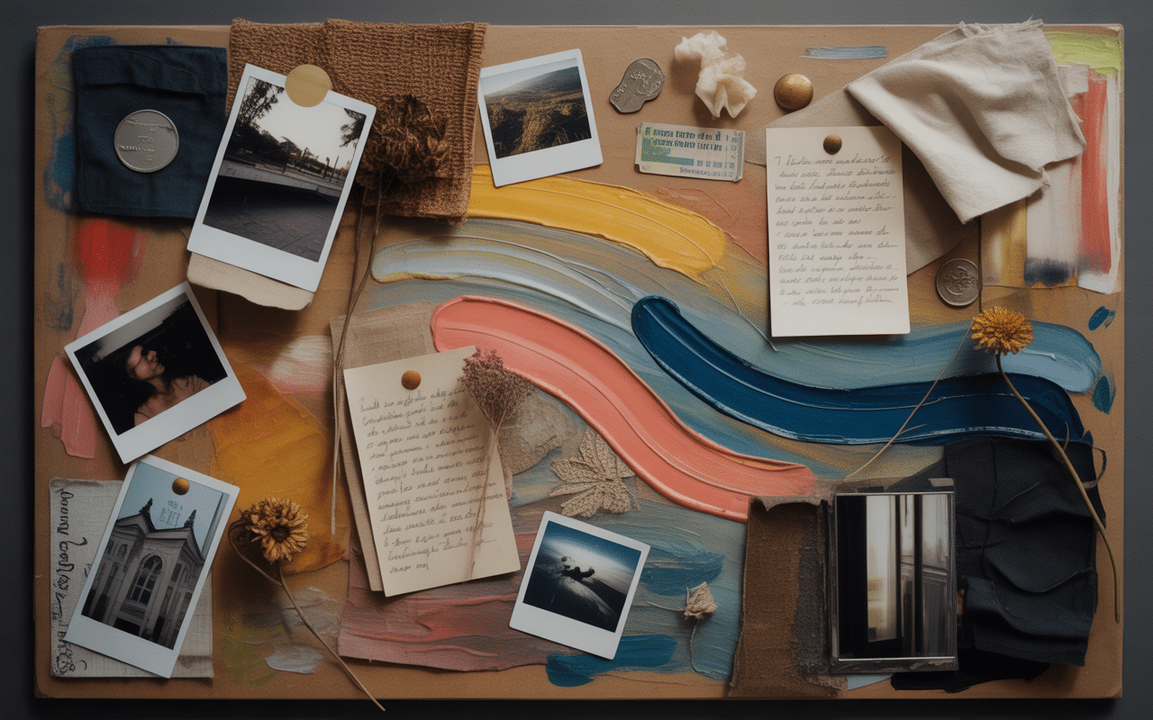 mixed media self reflection board art project