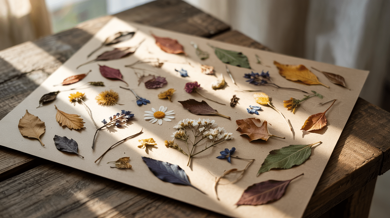 nature collage board summer craft for kids